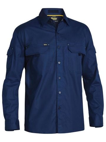 BISLEY BS6414 RIPSTOP NAVY LONG SLEEVE SHIRT