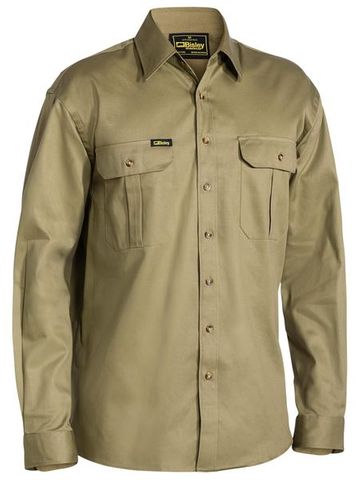 BISLEY BS6433 KHAKI LONG SLEEVE SHIRT