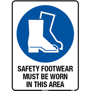 SAFETY FOOTWEAR MUST BE WORN IN THIS AREA 300X225 POLY