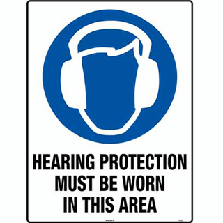 SIGN HEARING PROT. MUST BE WORN 300x225 POLY