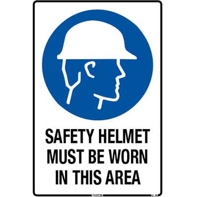 SIGN SAFETY HELMET MUST BE WORN IN THIS AREA 300x225 POLY