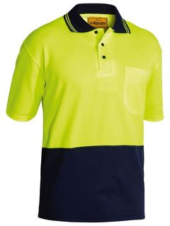 BISLEY BK1234 SHORT SLEEVE POLO YELLOW/NAVY