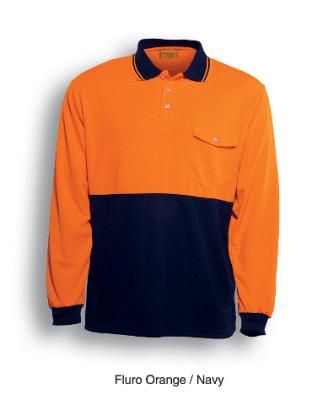 BOCINI SP0426 LONG SLEEVE POLO ORG/NVY