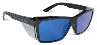 SAFETY GLASSES BOLLE POLARISED BLUE MIRROR BLACK FRAME