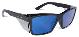 SAFETY GLASSES BOLLE POLARISED BLUE MIRROR CLEAR FRAME