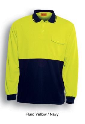 BOCINI SP0426 LONG SLEEVE POLO YELL/NVY