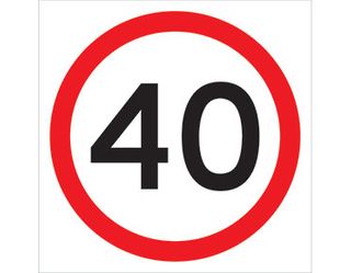 SIGN SPEED LIMIT 40KM CL1 600 X 600mm CORFLUTE