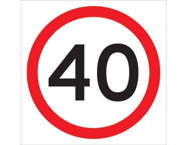 SIGN SPEED LIMIT 40KM CL1 600 X 600mm CORFLUTE