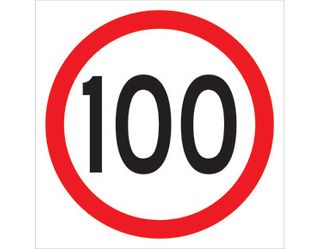 SIGN SPEED LIMIT 100KM CL1 600 X 600mm CORFLUTE