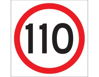 SIGN SPEED LIMIT 110KM CL1 600 X 600mm CORFLUTE