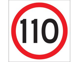 SIGN SPEED LIMIT 110KM CL1 600 X 600mm CORFLUTE