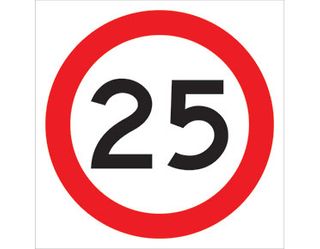 SIGN SPEED LIMIT 25KM CL1 600 X 600mm CORFLUTE