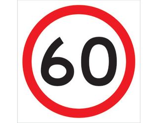 SIGN SPEED LIMIT 60KM CL1 600 X 600mm CORFLUTE