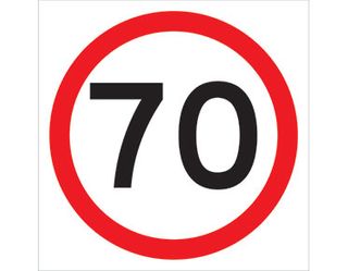 SIGN SPEED LIMIT 70KM CL1 600 X 600mm CORFLUTE