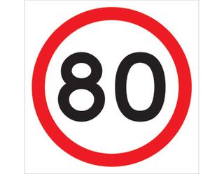 SIGN SPEED LIMIT 80KM CL1 600 X 600mm CORFLUTE