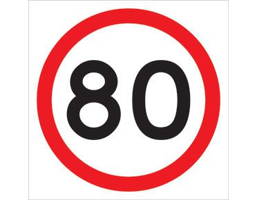 SIGN SPEED LIMIT 80KM CL1 600 X 600mm CORFLUTE