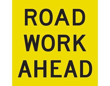 SIGN ROAD WORK AHEAD CL1 REF. 1200 X 300 CORFLUTE