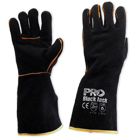 WELDING GLOVES BLACK JACK Black & Gold. Length 40cm