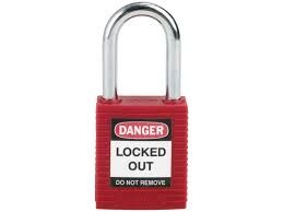 PADLOCK BRADY SAFETY PLUS - RED - 38x6mm SHACKLE