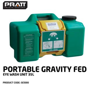 PRATT PORTABLE GRAVITY FED EYE WASH UNIT. 55 LTR