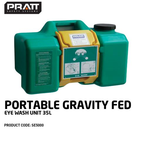 PRATT PORTABLE GRAVITY FED EYE WASH UNIT. 55 LTR