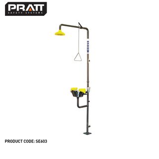 PRATT COMBINATION SHOWER WITH  TRIPLE NOZZLE EYE & FACE WASH WITH BOWL. NO FOOT TREADLE