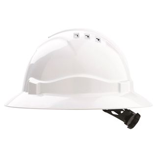 HARD HAT FULL BRIM VENTED RATCHET HARNESS WHITE V6