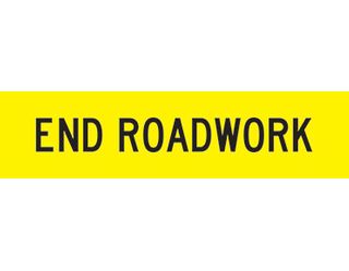 SIGN END ROADWORK CL1 REF.1200 X 300 CORFLUTE