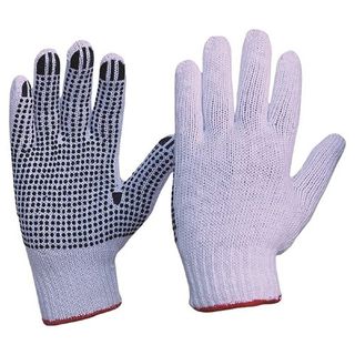 POLY COTTON LADIES. PVC BLACK DOT PALM