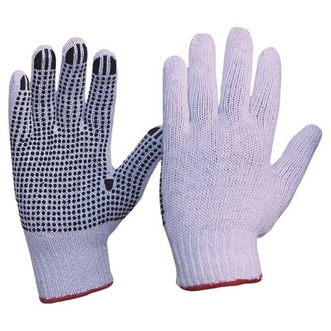 POLY COTTON LADIES. PVC BLACK DOT PALM