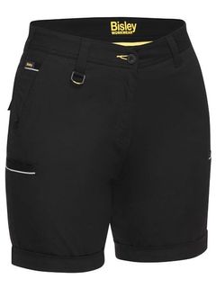 Bisley BSHL1015 Women's Stretch Drill Shorts - Black