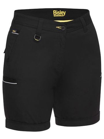 Bisley BSHL1015 Women's Stretch Drill Shorts - Black