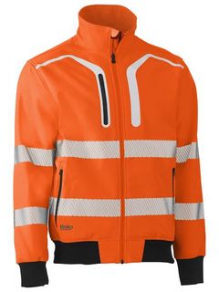 Bisley BJ6979T Taped Soft Shell Bomber Jacket - Orange