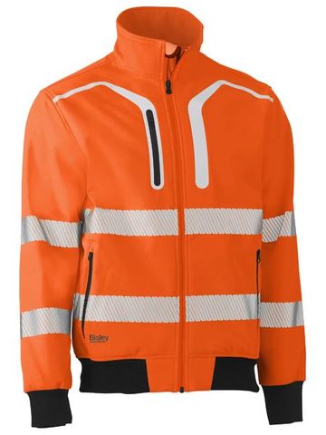 Bisley BJ6979T Taped Soft Shell Bomber Jacket - Orange