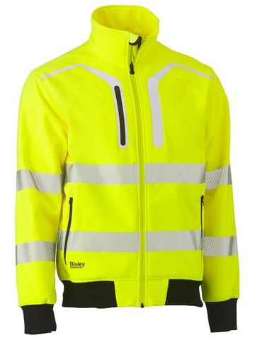 Bisley BJ6979T Taped Soft Shell Bomber Jacket - Yellow