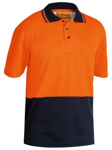 BISLEY BK1234 SHORT SLEEVE POLO ORANGE/NAVY