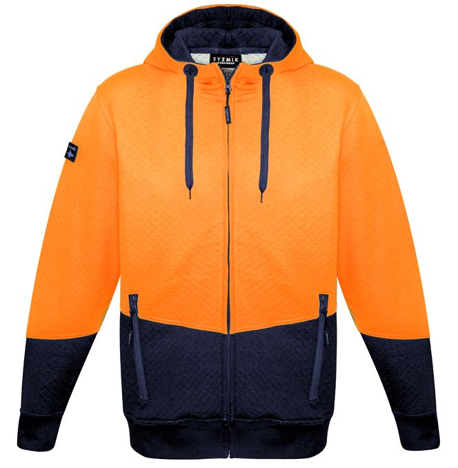 Syzmik Unisex Hi Vis Textured Jacquard Full Zip Hoodie