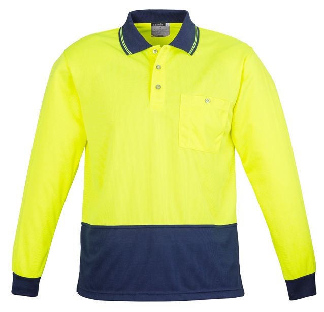 Syzmik Unisex Hi Vis Basic Spliced Polo - Long Sleeve