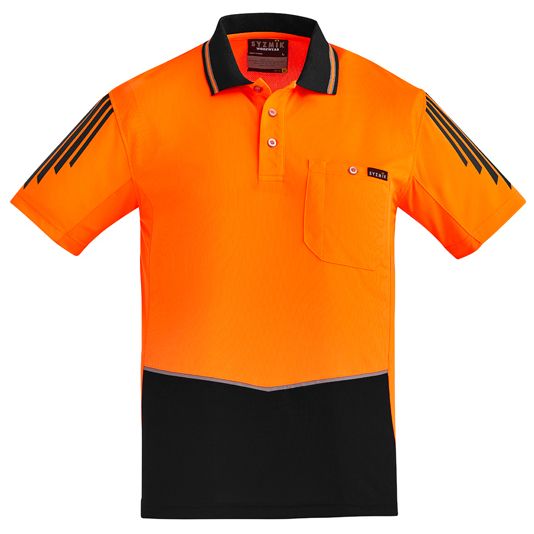 Syzmik Mens Hi Vis Flux Short Sleeve Polo