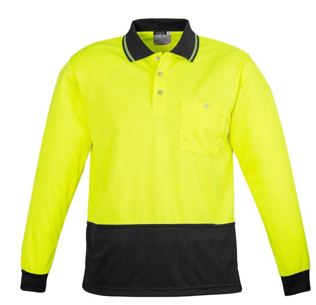 Syzmik Unisex Hi Vis Basic Spliced Polo - Long Sleeve