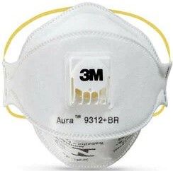 3M 9312A Aura Flat Fold Particulate Respirator with Valve P1 Comfort Plus Series
