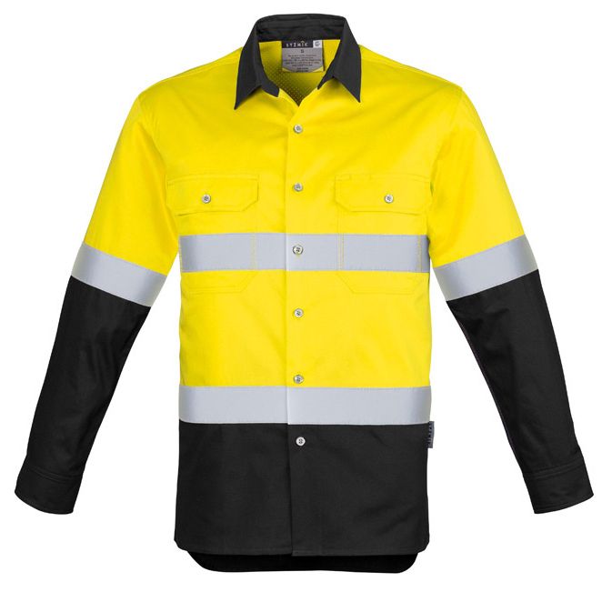 Syzmik Mens Hi Vis Spliced Industrial Shirt - Hoop Taped