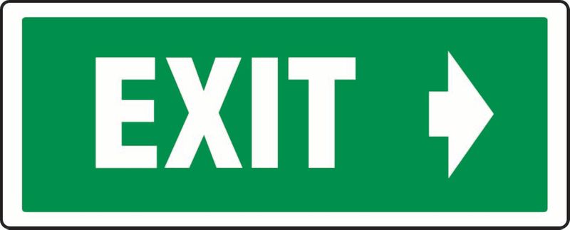 Exit (Right Arrow) PVC