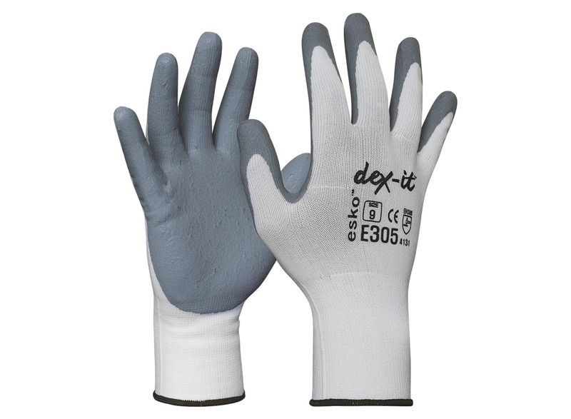 Esko Dex-It Glove Foam Nitrile Coating On Nylon Liner Grey/White