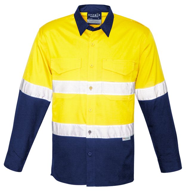 Syzmik Mens Rugged Cooling Taped Hi Vis Spliced Shirt