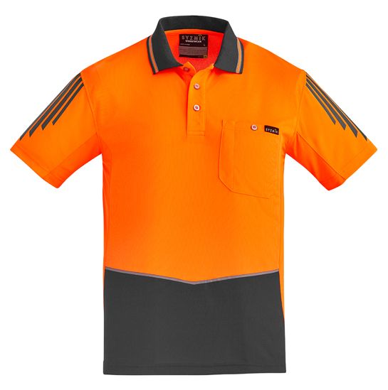 Syzmik Mens Hi Vis Flux Short Sleeve Polo