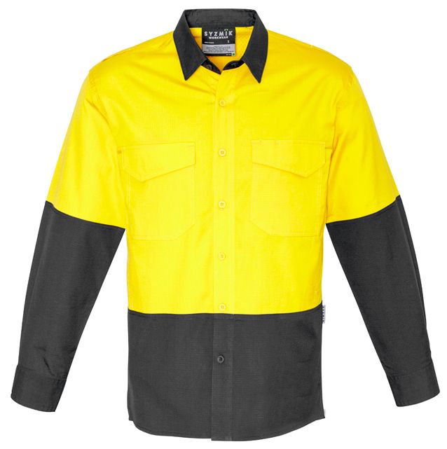 Syzmik Mens Rugged Cooling Hi Vis Spliced Shirt