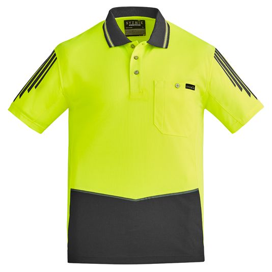 Syzmik Mens Hi Vis Flux Short Sleeve Polo