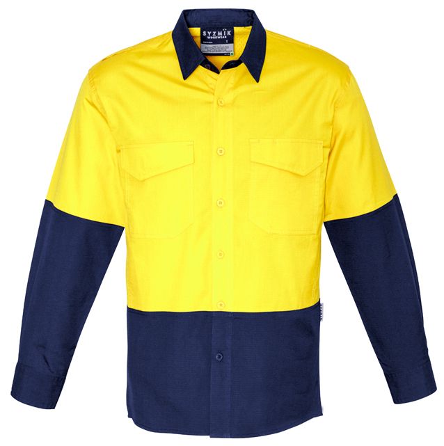 Syzmik Mens Rugged Cooling Hi Vis Spliced Shirt