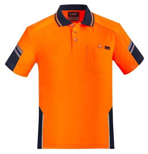 Syzmik Mens Reinforced Hi Vis Squad Short Sleeve Polo